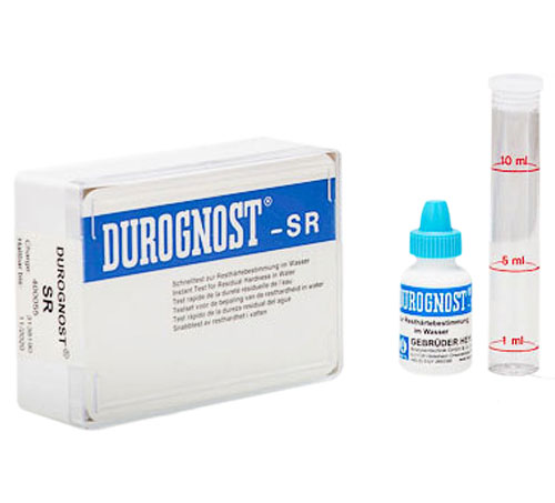 DUROGNOST® SR 0 (0.1 / 0.05 °dH) limit value test kit DUROGNOST SR 0, Testbesteck mit Tropfflasche und Messröhrchen, zur Resthärteüberwachung