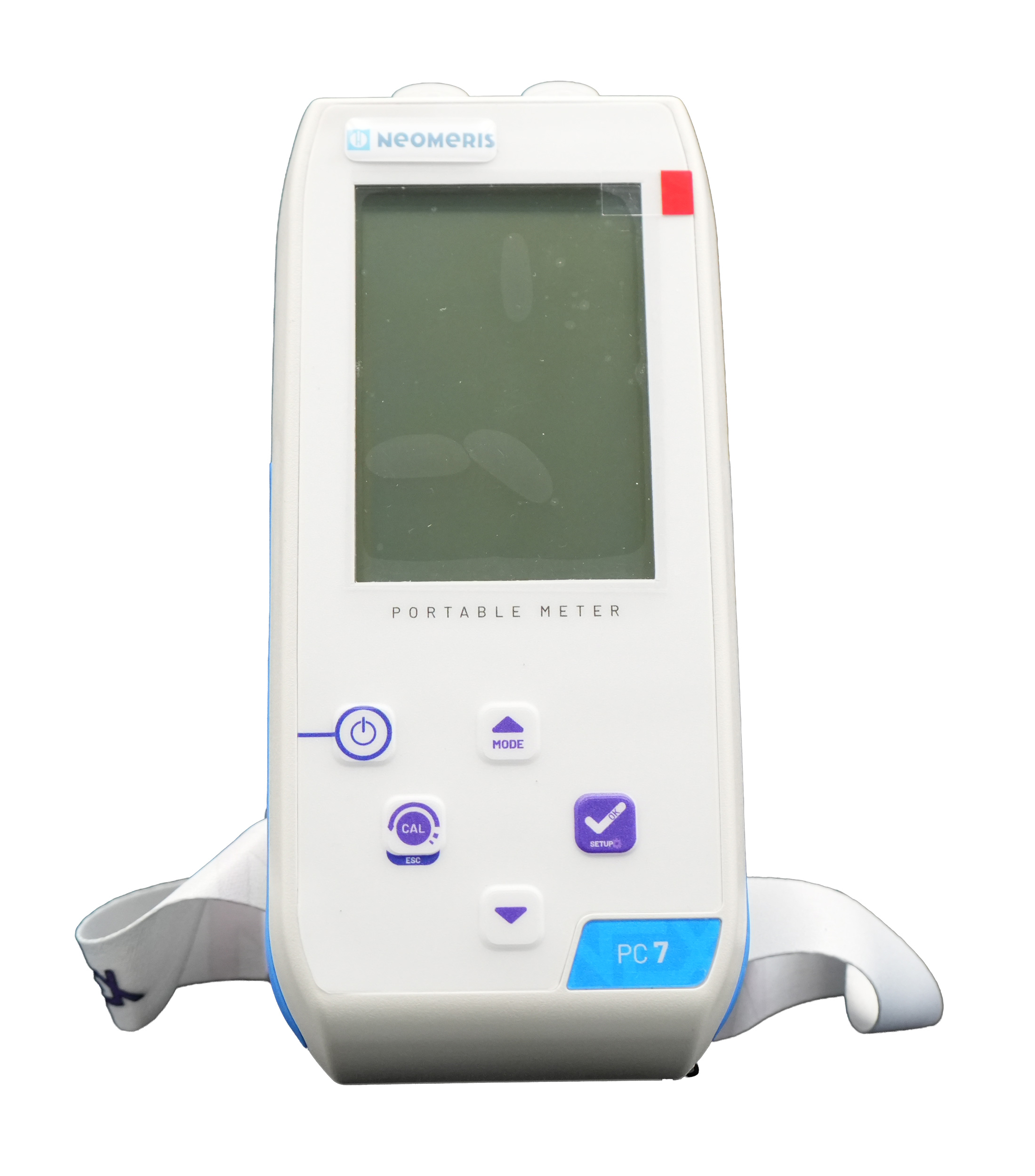Professional analysis kit boiler house, close-up handheld measuring device with colour display, active measurement display, ergonomic design, multifunctional water analysis devi