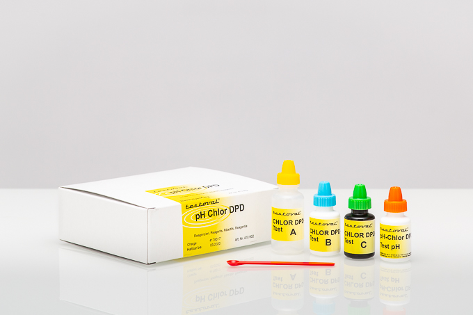 Refill pack: Reagents for TESTOVAL®  PH-CHLORINE DPD Testoval pH‑Chlor DPD Nachfüllset mit drei Reagenzienflaschen, gelbe Etiketten, pH‑Chlor Messung