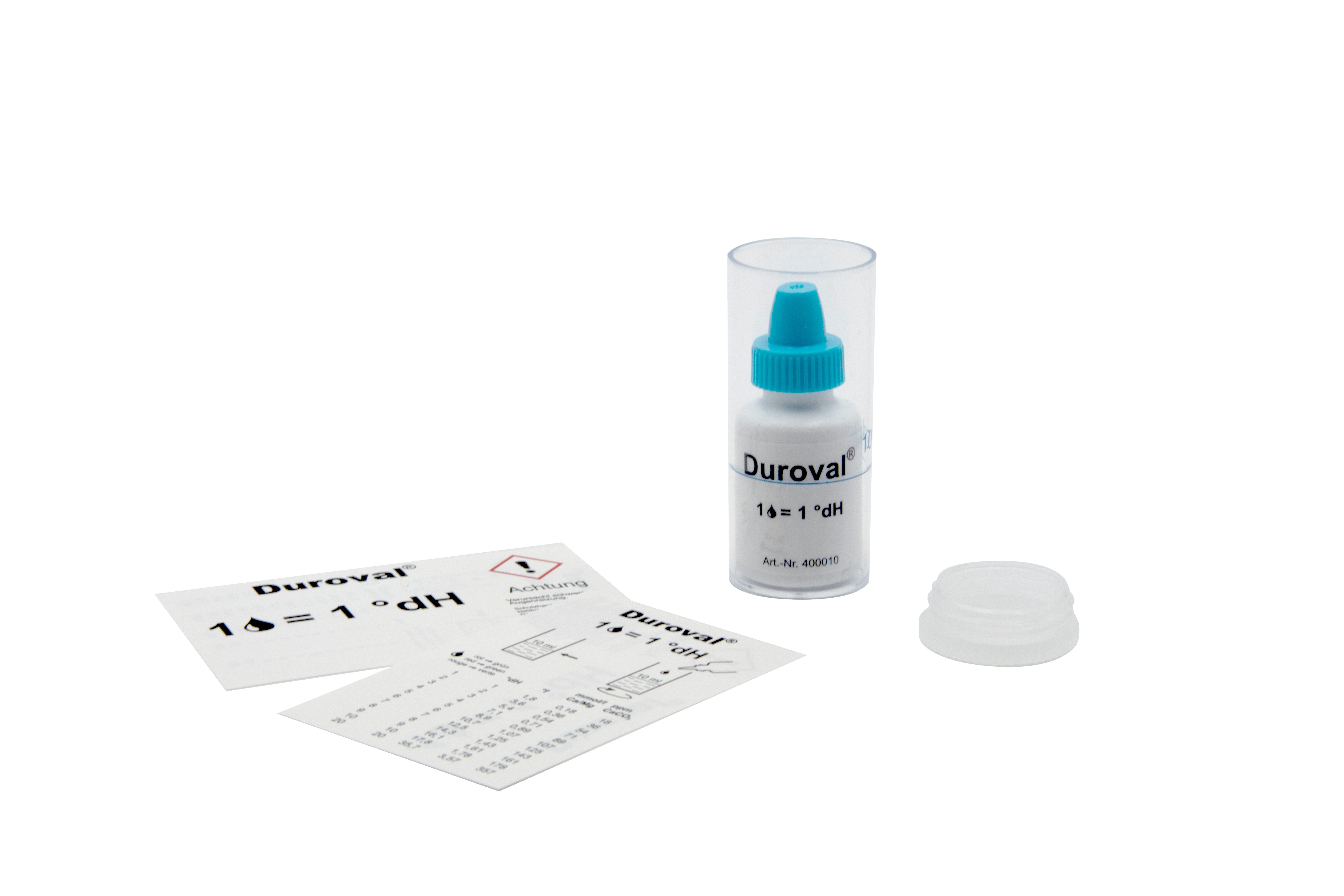 DUROVAL® 1 drop = 1 °dH Drop Count Titration Test (50 pcs. set in parts without folding box)